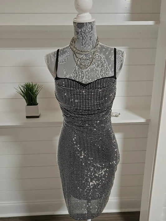 Black Silver Glitter Dress