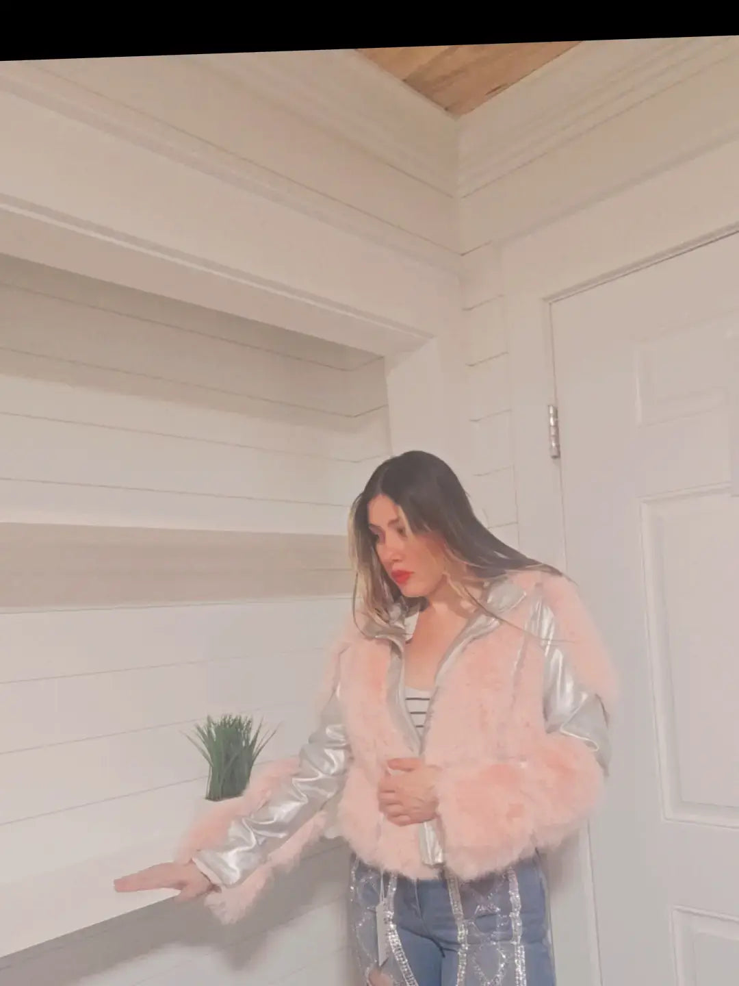 Pink Silver Coat